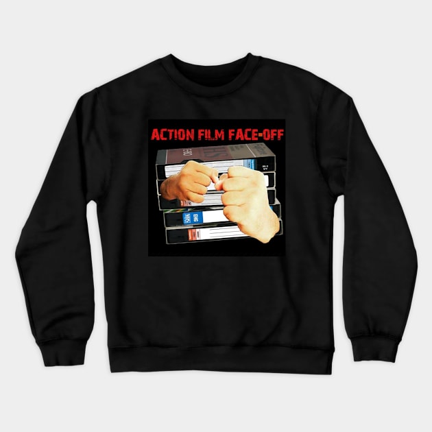 Action Film Face-Off Logo Crewneck Sweatshirt by Longbox Crusade Network